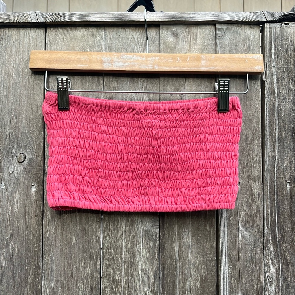 Tybee Island Hot Pink Boho Style Bandeau Top,S/M,NWT